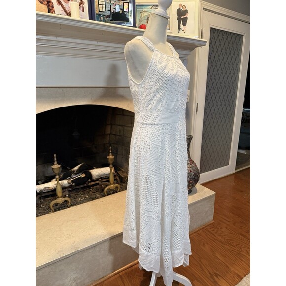 Chico's Women's White Lace Overlay Handkerchief Dress Chico’s Size 0 Or Small - Picture 3 of 7